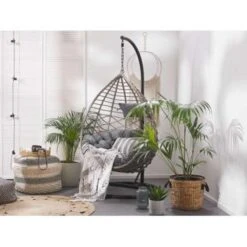 ARSITA - Hangstoel - Grijs - 100 Cm - PE Rotan 16 ARSITA - Hangstoel - Grijs - 100 Cm - PE Rotan -LeenBakker Winkel f71a091ed66342a38d9c461e00178eea