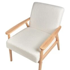 ESRUM - Fauteuil - Gebroken Wit - Bouclé/Licht Hout -LeenBakker Winkel f796cbc5ef7e468cba516ca72a0b6723