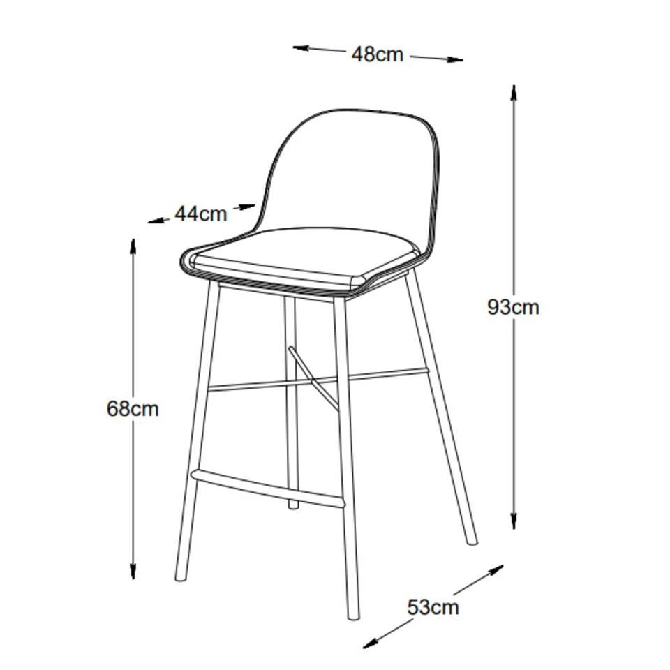 Nordic Home - Rosie Barstoel - Zwart 6 Nordic Home - Rosie Barstoel - Zwart - Afbeelding 4