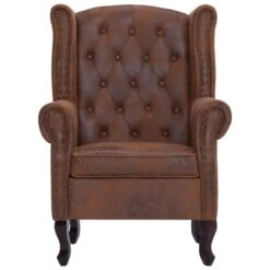 VidaXL Fauteuil En Voetenbank Chesterfield-stijl Kunstsuède Bruin 9 VidaXL Fauteuil En Voetenbank Chesterfield-stijl Kunstsuède Bruin -LeenBakker Winkel f8c67b80f8694d30a4a9e39ef9aa9566