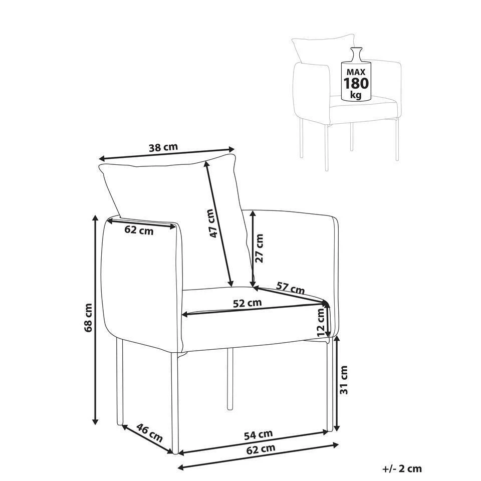 MALMOS - Fauteuil - Lichtbeige - Kunstlinnen 5 MALMOS - Fauteuil - Lichtbeige - Kunstlinnen - Afbeelding 3