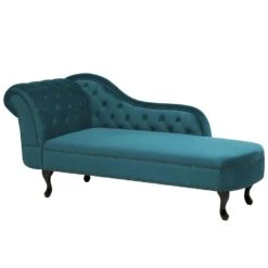 NIMES - Chaise Longue - Groen Blauw - Linkerzijde - Fluweel -LeenBakker Winkel f909cf53392f44e885f3aa69458e5fb0