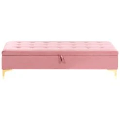 ABERDEEN - Ottomaan Met Opbergruimte - Roze - Fluweel -LeenBakker Winkel f9cf0f546f954206acfccafb59e47916