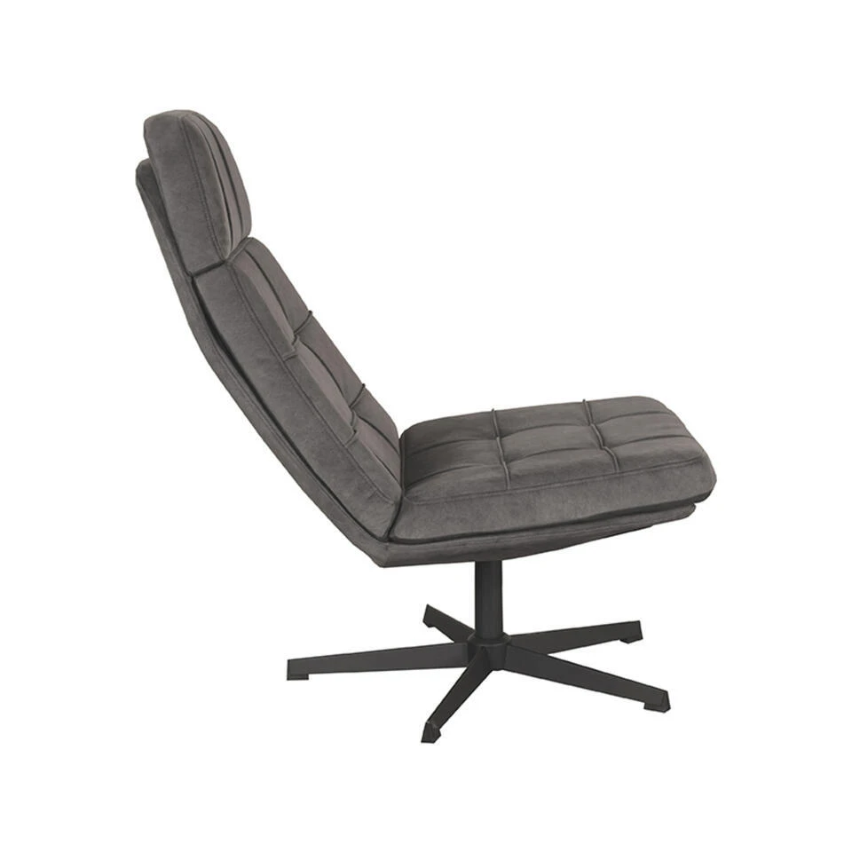 LABEL51 Fauteuil Alvar - Antraciet - Cosmo - 57x53x83 Cm 5 LABEL51 Fauteuil Alvar - Antraciet - Cosmo - 57x53x83 Cm - Afbeelding 3