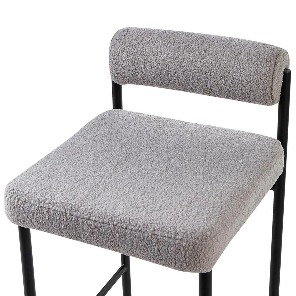 AMAYA - Barkruk Set Van 2 - Grijs - Polyester 11 AMAYA - Barkruk Set Van 2 - Grijs - Polyester - Afbeelding 9