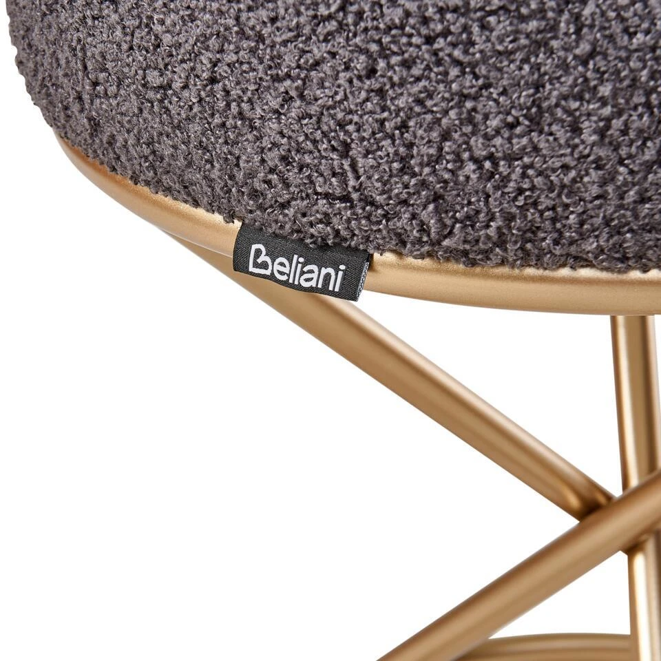 PRESHO - Hocker - Grijs - Bouclé 8 PRESHO - Hocker - Grijs - Bouclé - Afbeelding 6