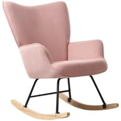 ARSET - Schommelstoel - Roze - Bouclé -LeenBakker Winkel fbb238bee220479a894a428e03833d69