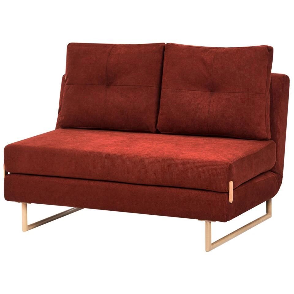 JERSLEV - 2-zits Slaapbank - Rood - Stof 7 JERSLEV - 2-zits Slaapbank - Rood - Stof - Afbeelding 5