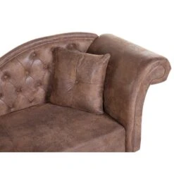LATTES - Chaise Longue - Bruin - Rechterzijde - Kunstsuède -LeenBakker Winkel fc2228fcf1624ba692c082283f882217
