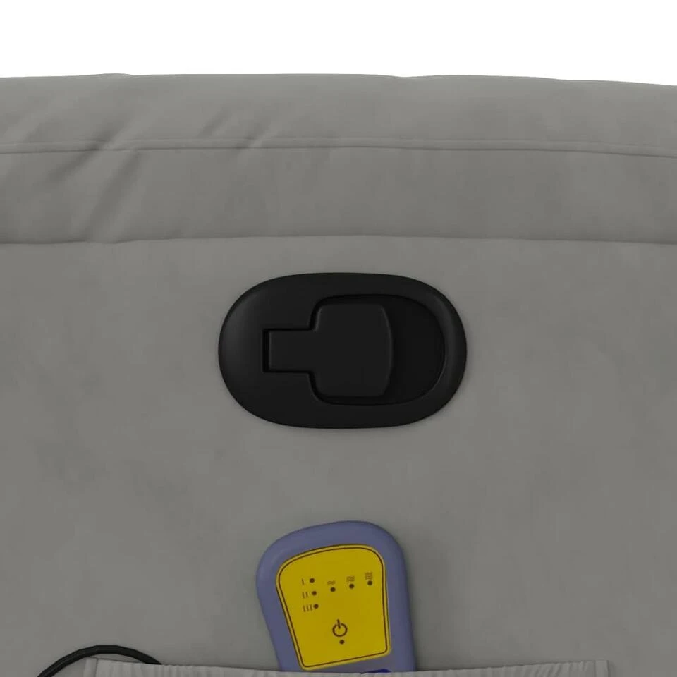 VidaXL - Massagestoel - Grijs - Microvezel 12 VidaXL - Massagestoel - Grijs - Microvezel - Afbeelding 10