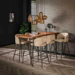 Fraaai - Zayn Barstoel Bouclé - Zand -LeenBakker Winkel fd06b35e984b46cfab6e143ceda12c21