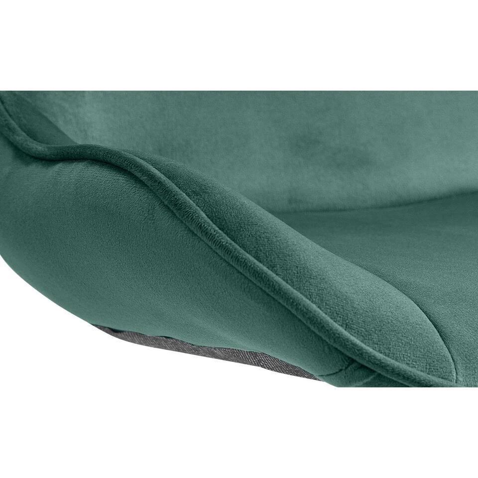 CLP Set Van 2 Barkruk Vonore Zwart Frame - Fluweel - Groen 9 CLP Set Van 2 Barkruk Vonore Zwart Frame - Fluweel - Groen - Afbeelding 7