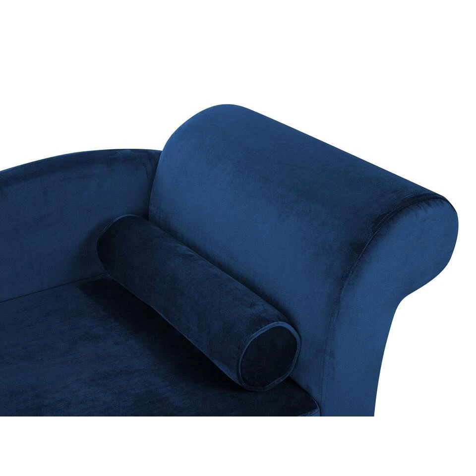 LUIRO - Chaise Longue - Blauw - Rechterzijde - Fluweel 10 LUIRO - Chaise Longue - Blauw - Rechterzijde - Fluweel - Afbeelding 8