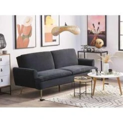 Beliani Slaapbank - VETTRE Zwart Fluweel 7 Beliani Slaapbank - VETTRE Zwart Fluweel -LeenBakker Winkel ff421248525c45c3b99da319d9446f9c