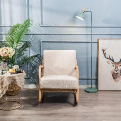 Schommelstoel Van Massief Hout Met Witte Lussen -LeenBakker Winkel ff559a7b1c6747bab52bf217b0b40dff