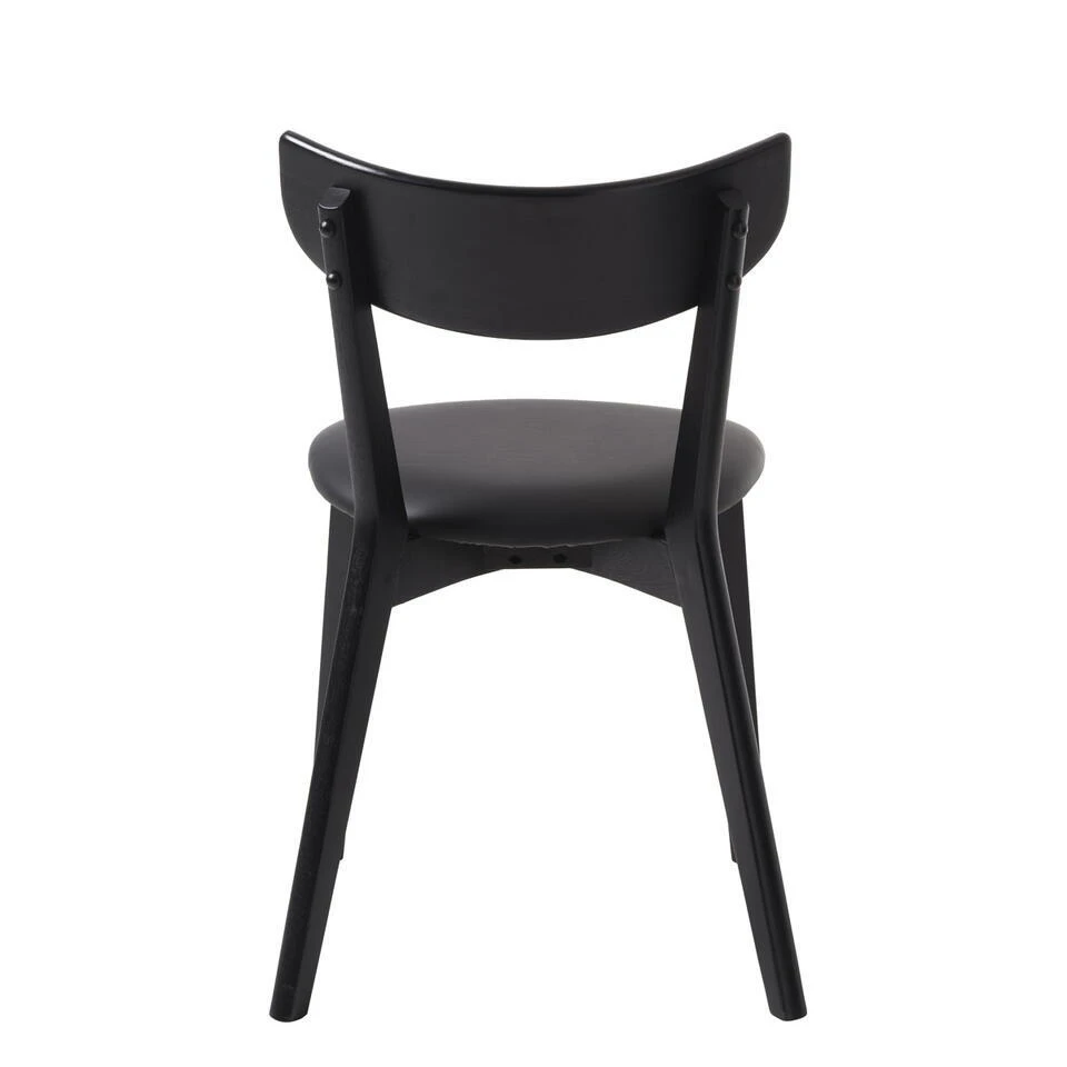 Eetkamerstoel Zwart Eikenhout - Zithoogte 48,5cm - Pero - Set Van 2 8 Eetkamerstoel Zwart Eikenhout - Zithoogte 48,5cm - Pero - Set Van 2 - Afbeelding 6