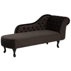 NIMES - Chaise Longue - Bruin - Rechterzijde - Fluweel -LeenBakker Winkel ffb7e5a1b6f44d99a05327cf01ea147c
