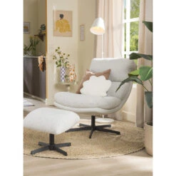 Fauteuil Bobbi Incl. Hocker - Greige -LeenBakker Winkel sf 10201088 01