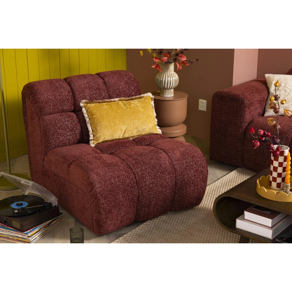 Draaifauteuil Beau - Stof Raven - Wijnrood 8 Draaifauteuil Beau - Stof Raven - Wijnrood - Afbeelding 6