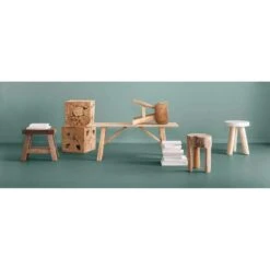 Decoratief Blok Naturel Teak Luuk - Bruin - 37x37x37 Cm -LeenBakker Winkel sf 11990793 1000