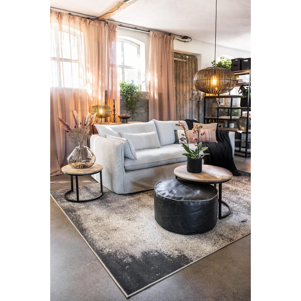 Lebel Poef Hugo - Zwart - 60x30 Cm 4 Lebel Poef Hugo - Zwart - 60x30 Cm - Afbeelding 2