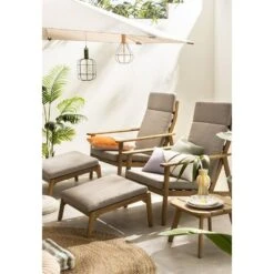 Lounge Fauteuil Jura - Acacia/grijs -LeenBakker Winkel sf 50103030 9050