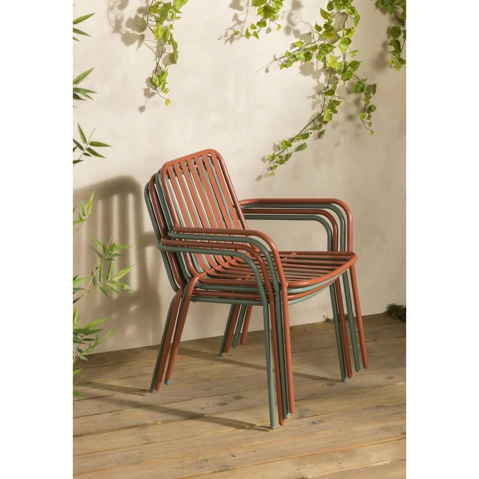 Stapelstoel Vence - Metaal Lichtgroen - 82x55x62 Cm 12 Stapelstoel Vence - Metaal Lichtgroen - 82x55x62 Cm - Afbeelding 10