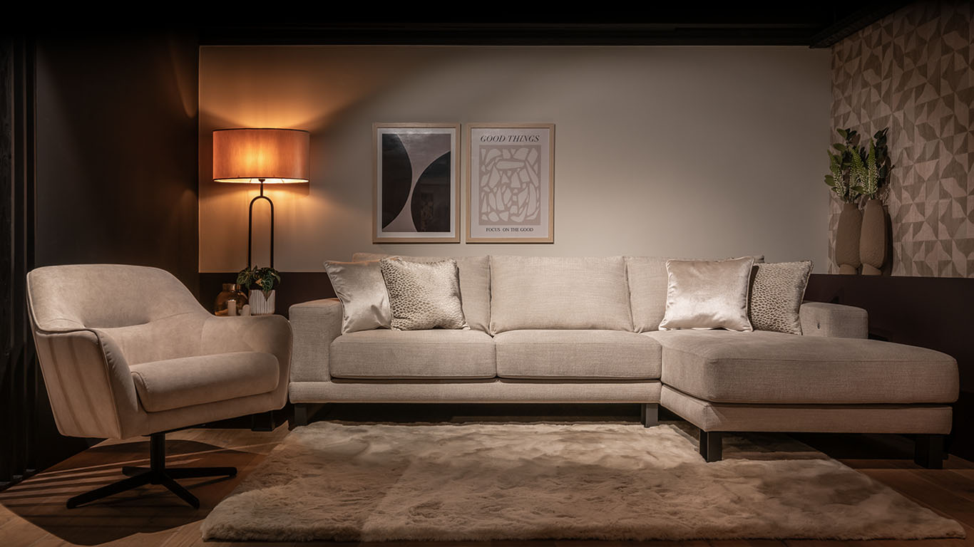 LeenBakker Winkel -LeenBakker Winkel UrbanSofa Milan Loungebank Carlyle Nature en Tygo fauteuil Verona Nature 1